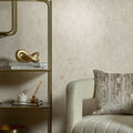 Malmo Wallpaper in Ivory with Gold Metallic