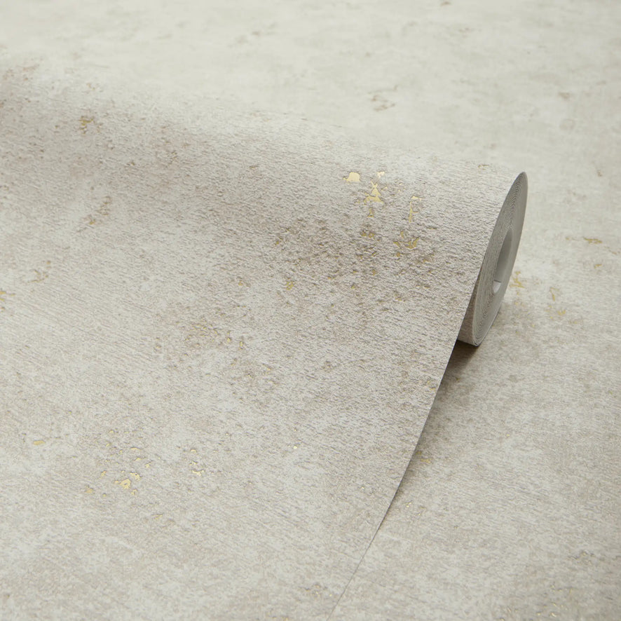 Malmo Wallpaper in Cream with Gold Metallic