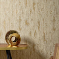 Manhattan Modern Wallpaper in Oatmeal and Gold