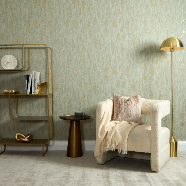 Manhattan Modern Wallpaper in Sage and Gold