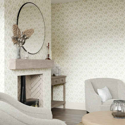 Meadow Flower Dance Wallpaper in Lemon Yellow