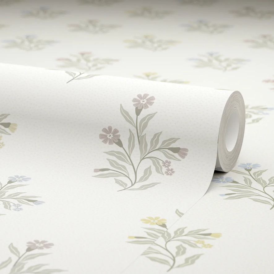 Meadow Flower Wallpaper in Pastels