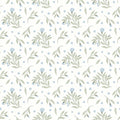 Meadow Flower Dance Wallpaper in Soft Blue