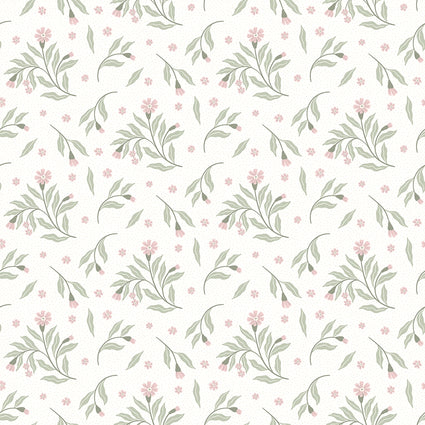 Meadow Flower Dance Wallpaper in Soft Pink