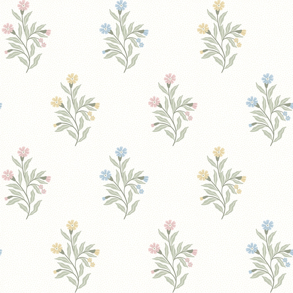 Meadow Flower Wallpaper in Pastels