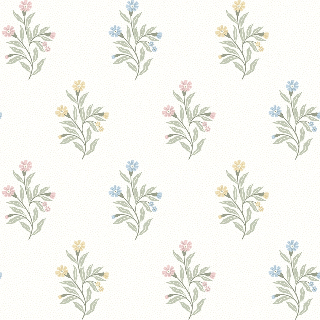 Meadow Flower Wallpaper in Pastels