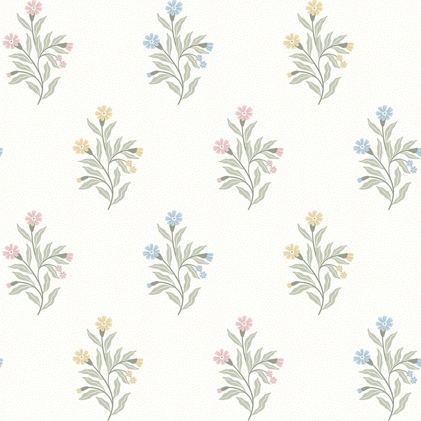 Meadow Flower Wallpaper in Pastels