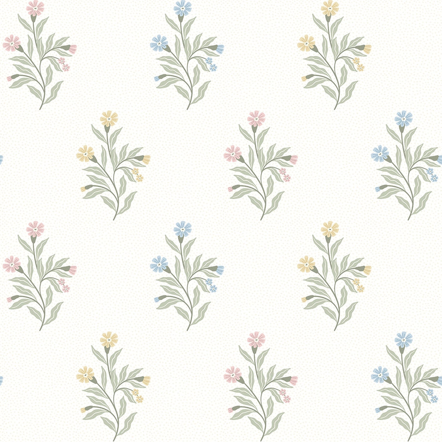 Meadow Flower Wallpaper in Pastels