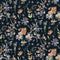Midnight Meadow Wallpaper in Deep Blue with Gold Foil