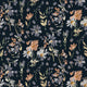 Midnight Meadow Wallpaper in Deep Blue with Gold Foil