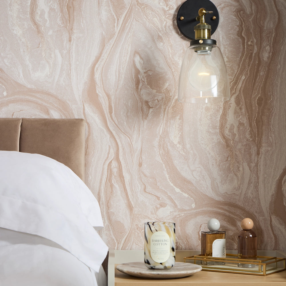 Monsoon Metallic Wallpaper in Warm Grey and Taupe