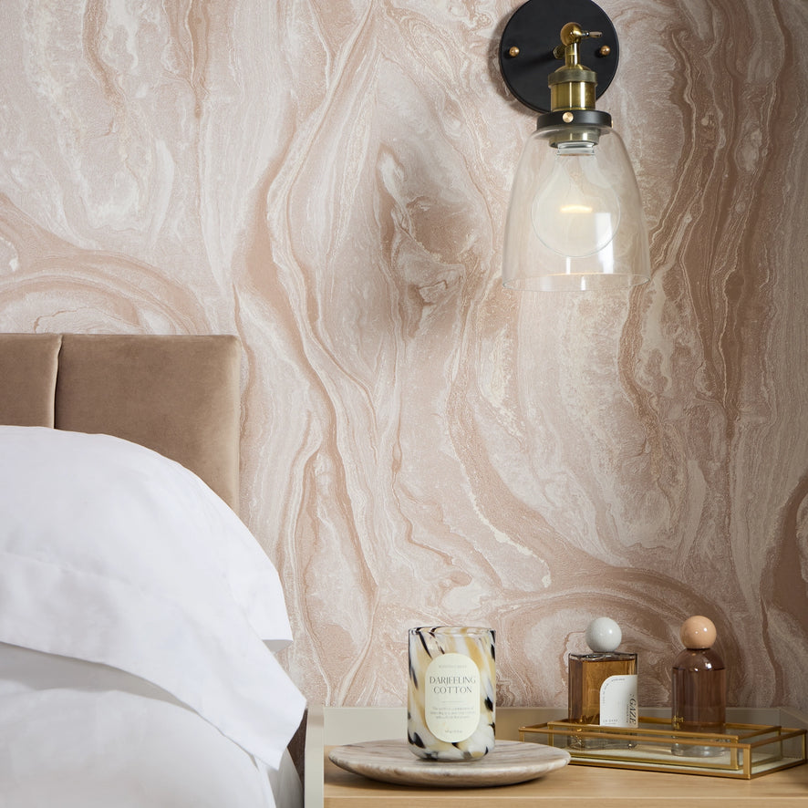 Monsoon Metallic Wallpaper in Warm Grey and Taupe