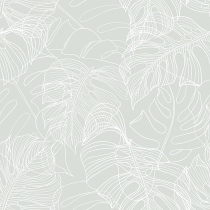 Monstera Leaf Wallpaper in Sage Green