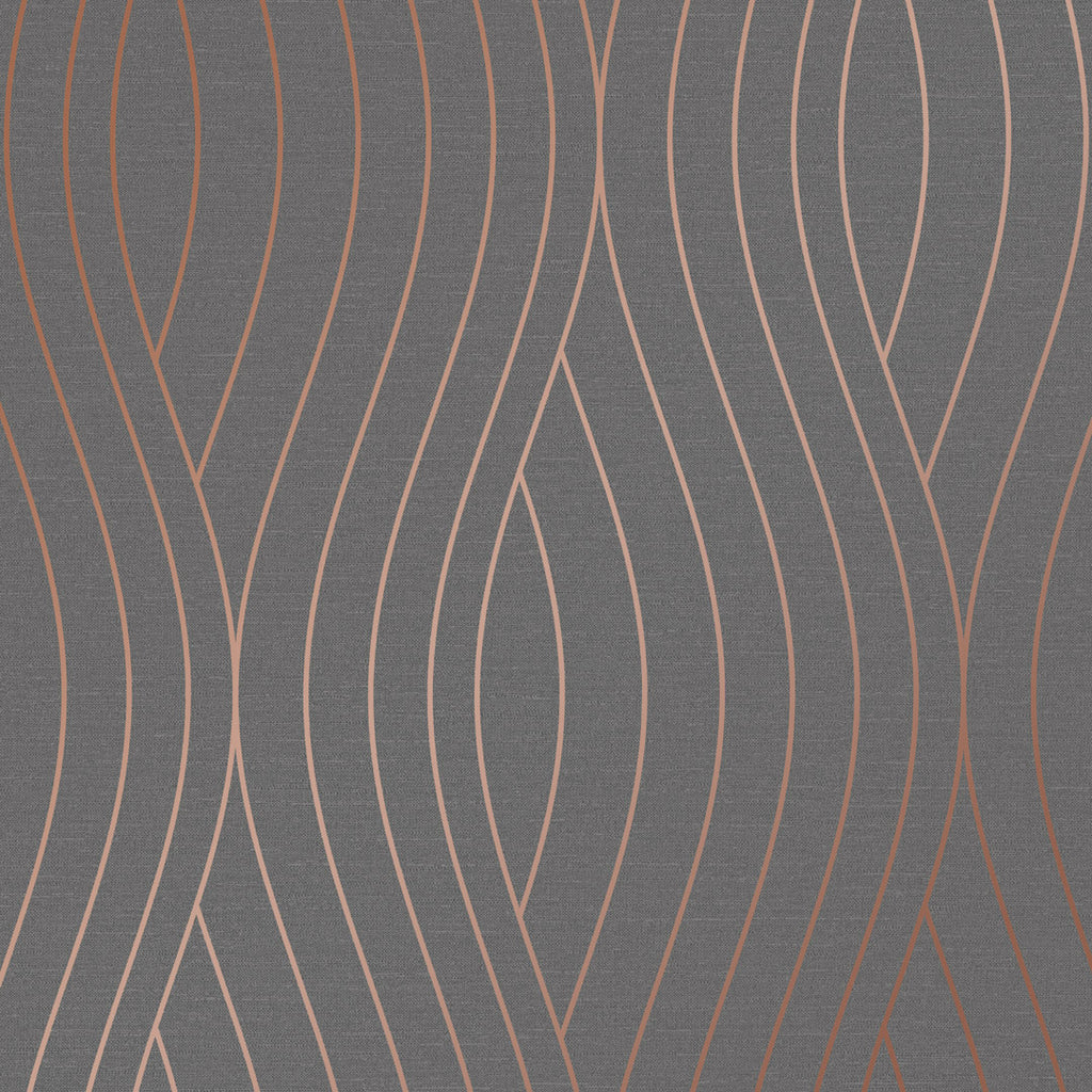 Motion Geo Wave Wallpaper in Charcoal