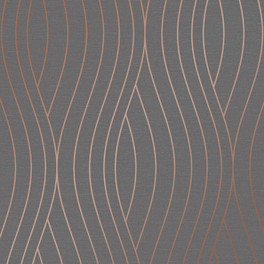 Motion Geo Wave Wallpaper in Charcoal