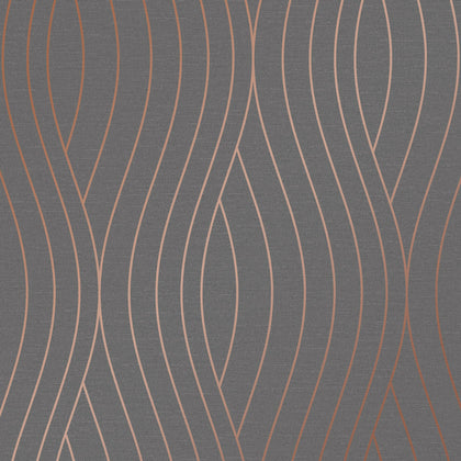 Motion Geo Wave Wallpaper in Charcoal