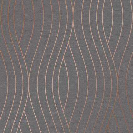 Motion Geo Wave Wallpaper in Charcoal