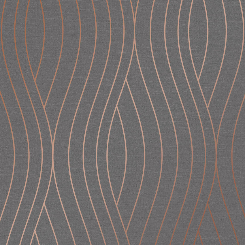 Motion Geo Wave Wallpaper in Charcoal