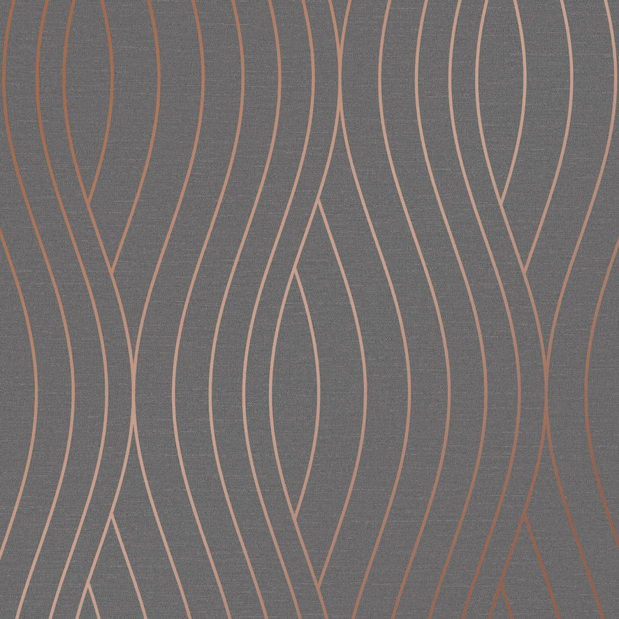 Motion Geo Wave Wallpaper in Charcoal