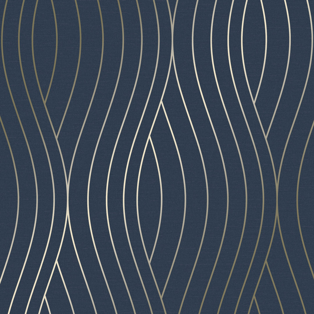 Motion Geo Wave Wallpaper in Navy