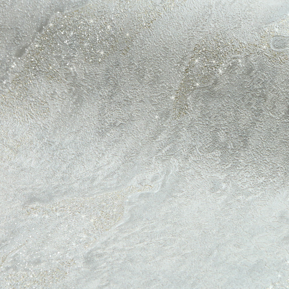 Nador Wallpaper in Light Grey and Gold Glitter