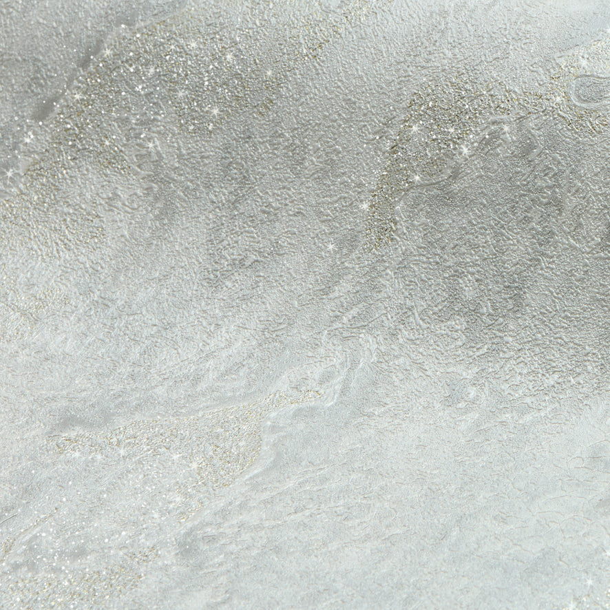 Nador Wallpaper in Light Grey and Gold Glitter