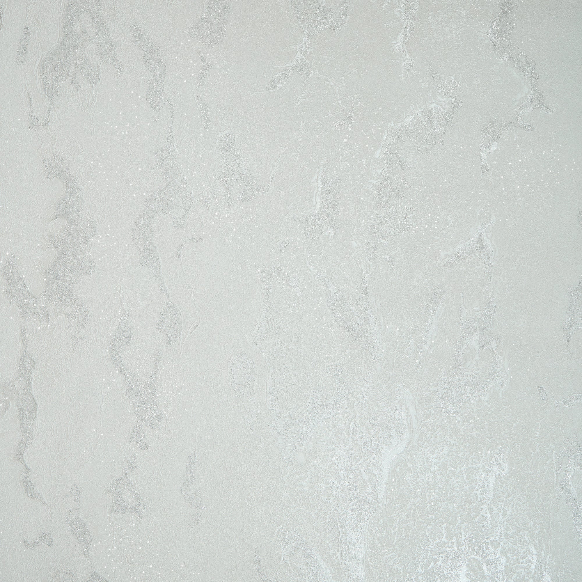 Nador Wallpaper in Silver, White and Silver Glitter