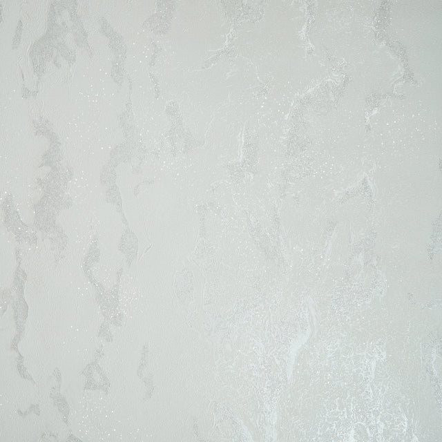 Nador Wallpaper in Silver, White and Silver Glitter