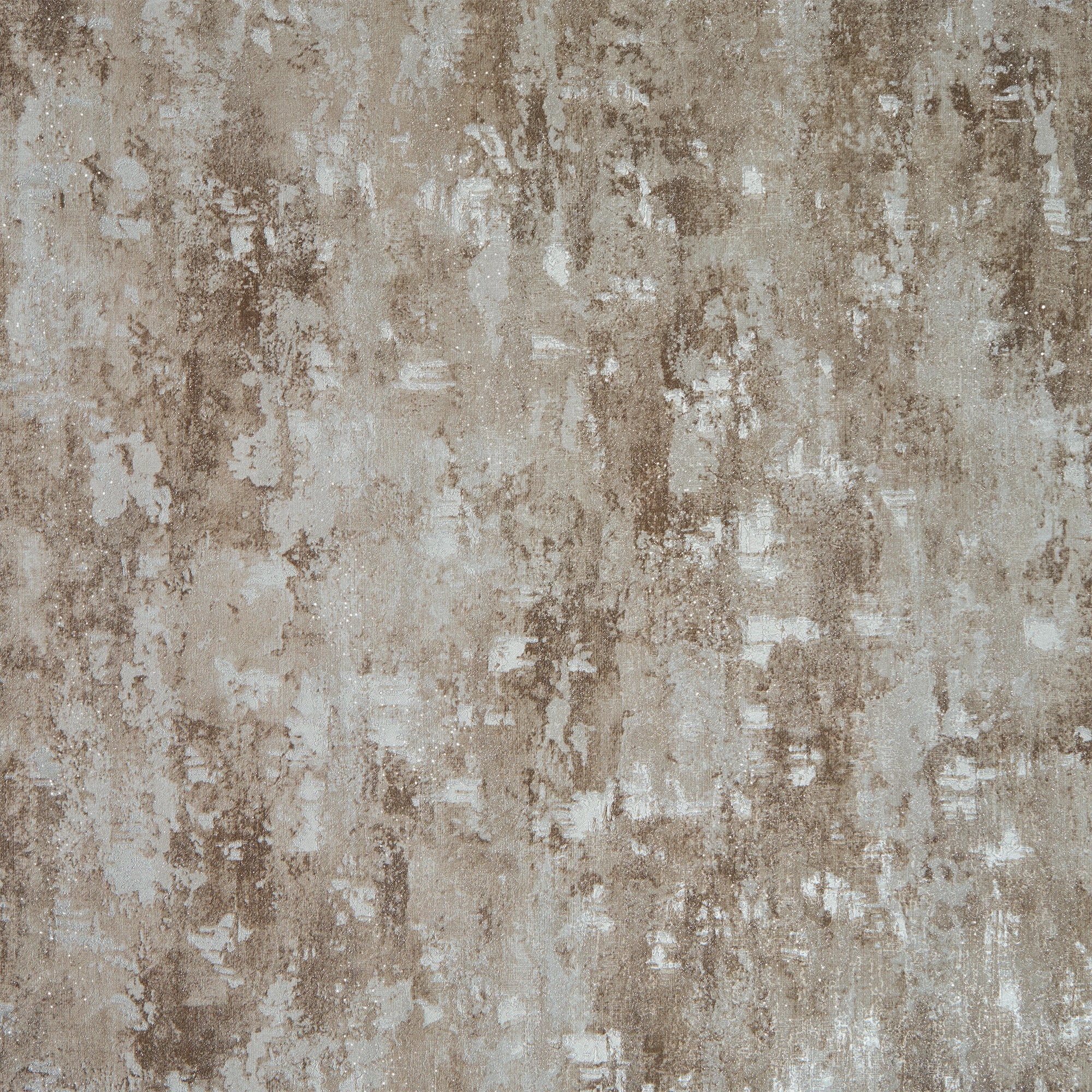 Nagano Wallpaper in Brown with Silver Metallic