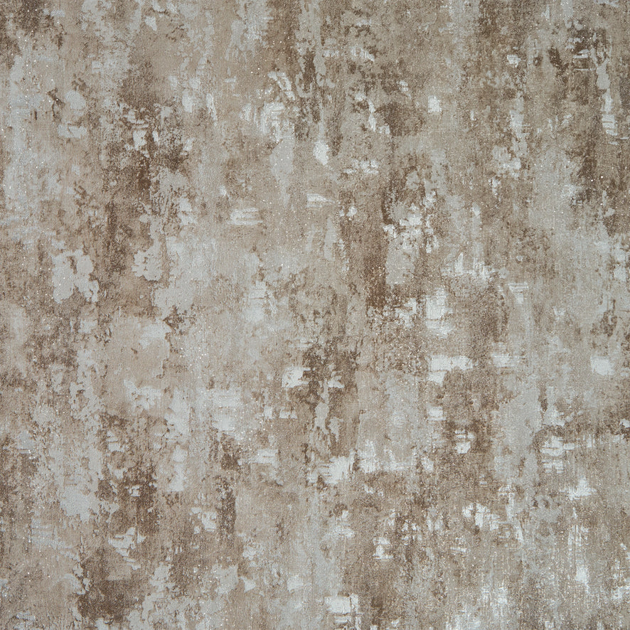 Nagano Wallpaper in Brown with Silver Metallic