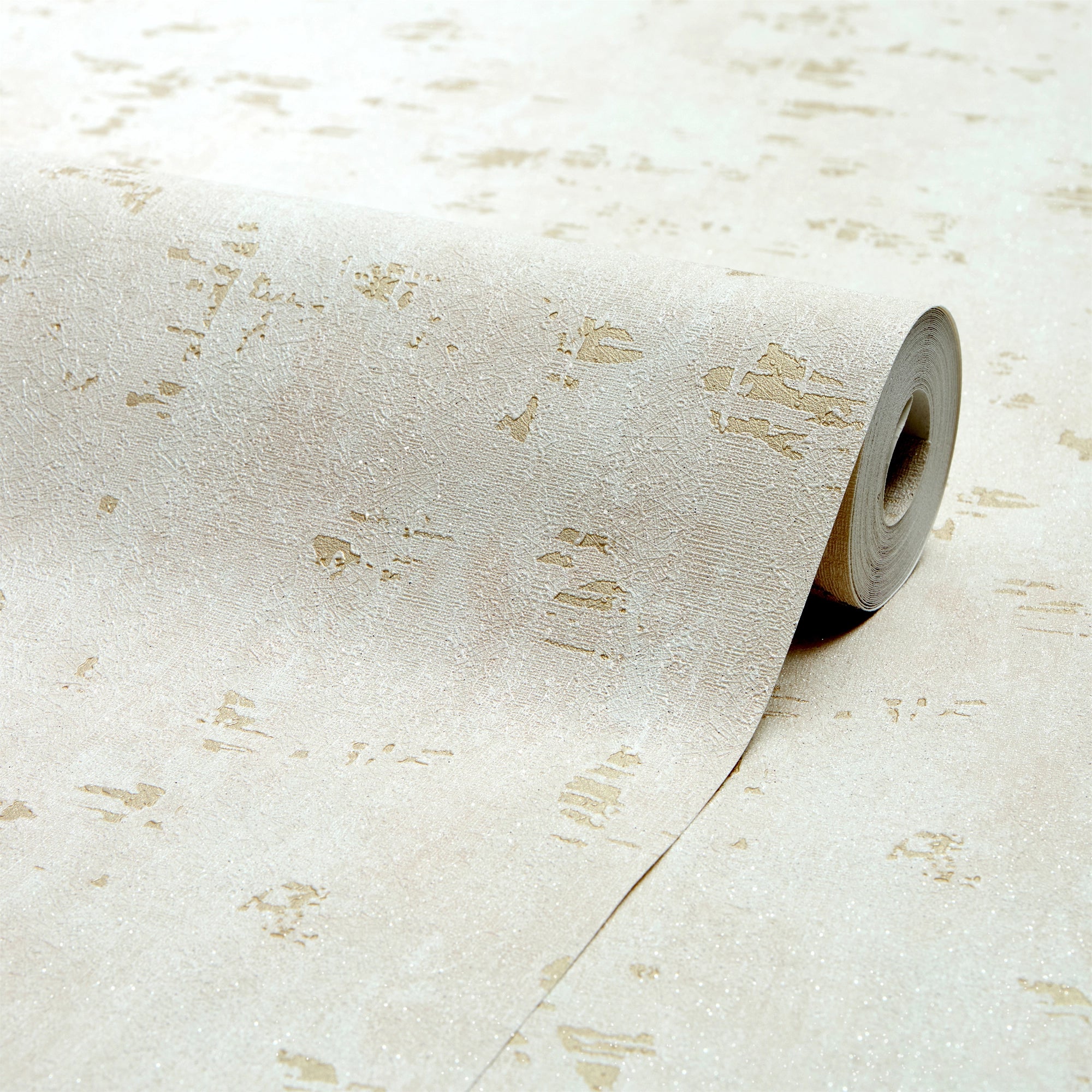 Nagano Wallpaper in Cream and Beige Metallic