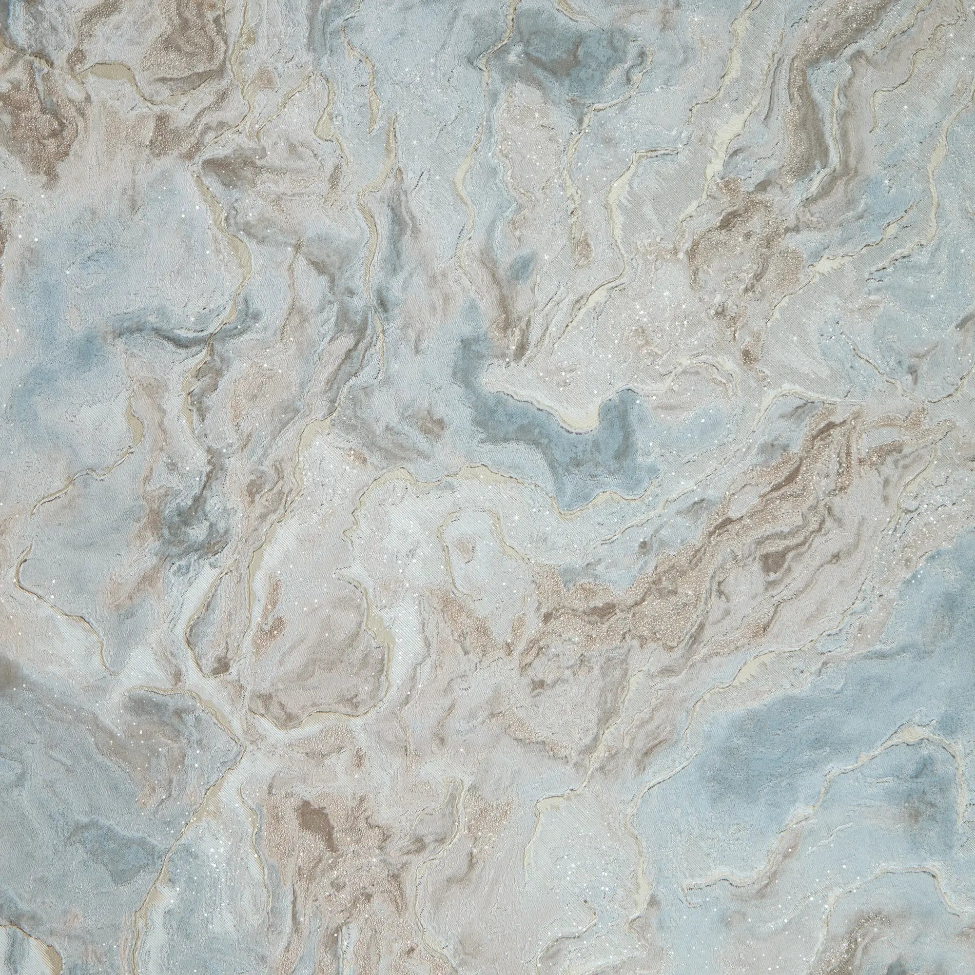 Nakura Wallpaper in Duck Egg and Gold with Gold Metallic