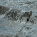 Nakura Wallpaper in Grey and Blue with Silver Metallic