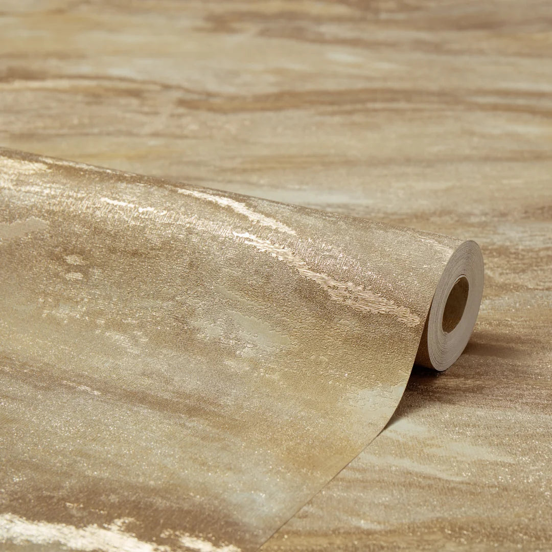 Nirvana Metallic Wallpaper in Gold and Silver