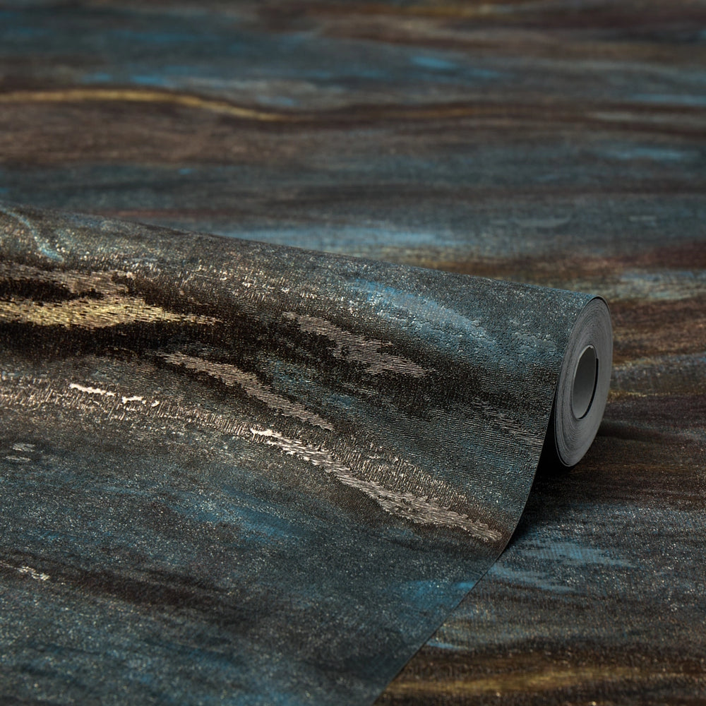 Nirvana Metallic Wallpaper in Midnight Sky