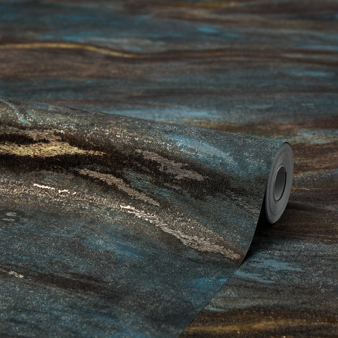 Nirvana Metallic Wallpaper in Midnight Sky