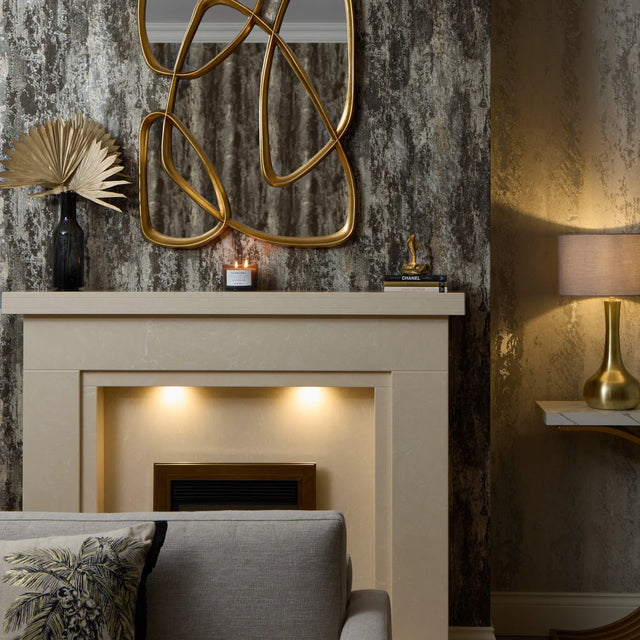 Nova Metallic Wallpaper in Charcoal with Silver Sparkle