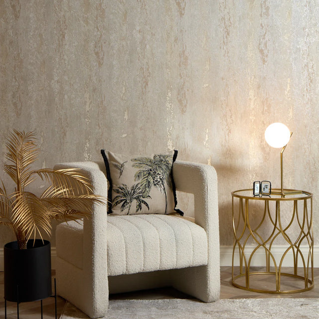 Nova Metallic Wallpaper in Cream with Silver Sparkle