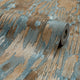 Novara Wallpaper in Blue, Brown and Silver Glitter