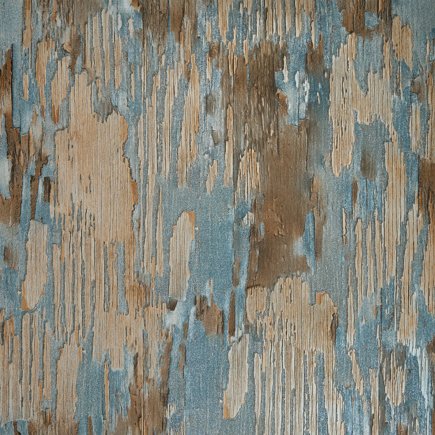 Novara Wallpaper in Blue, Brown and Silver Glitter
