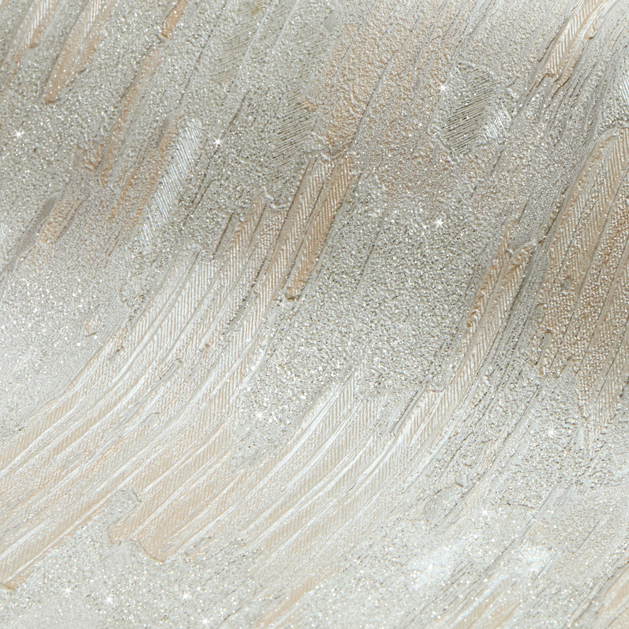 Novara Wallpaper in Cream and Silver Glitter