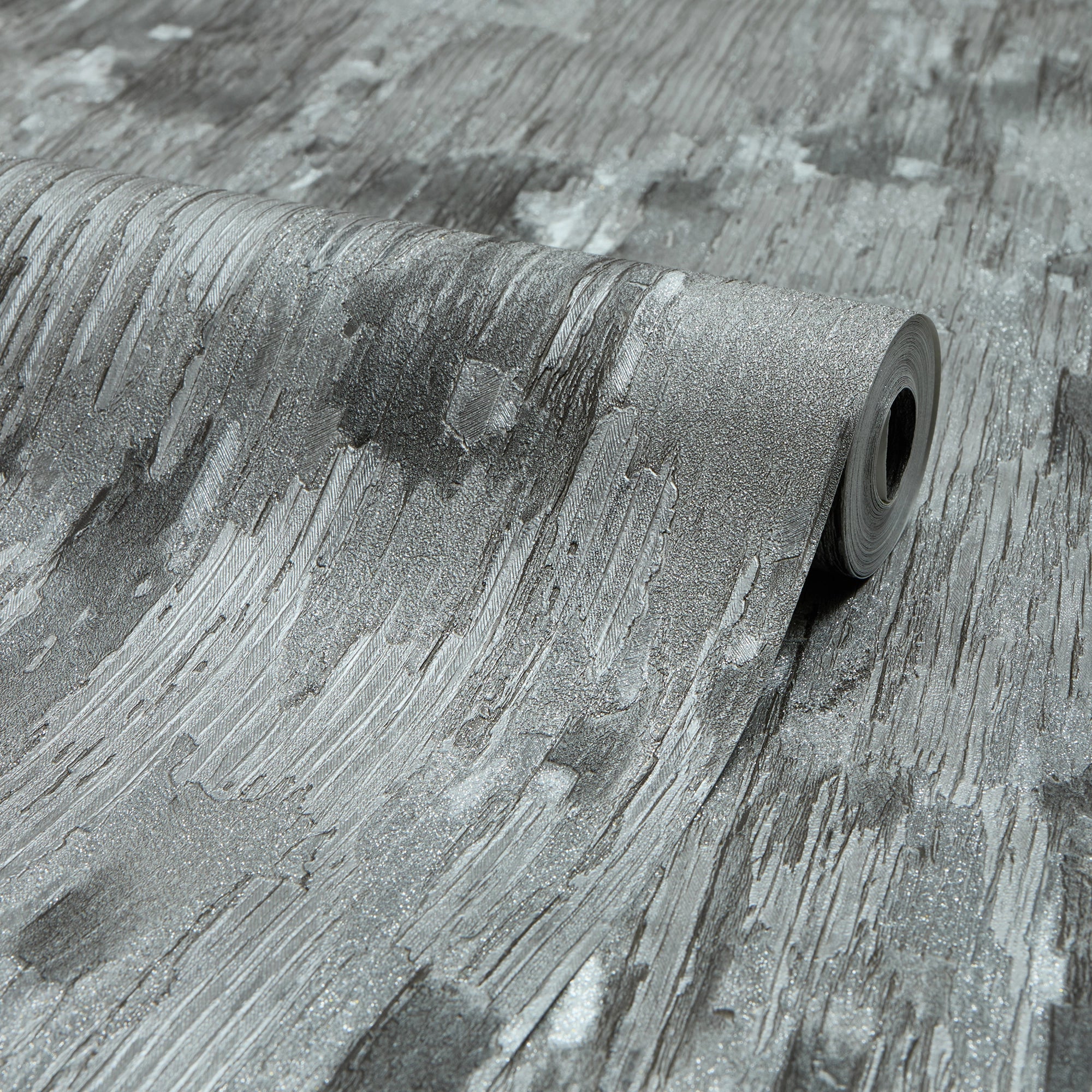 Novara Wallpaper in Dark Grey and Silver Glitter