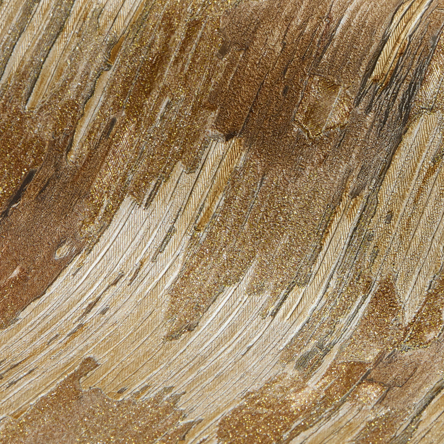 Novara Wallpaper in Dark & Light Brown and Gold Glitter