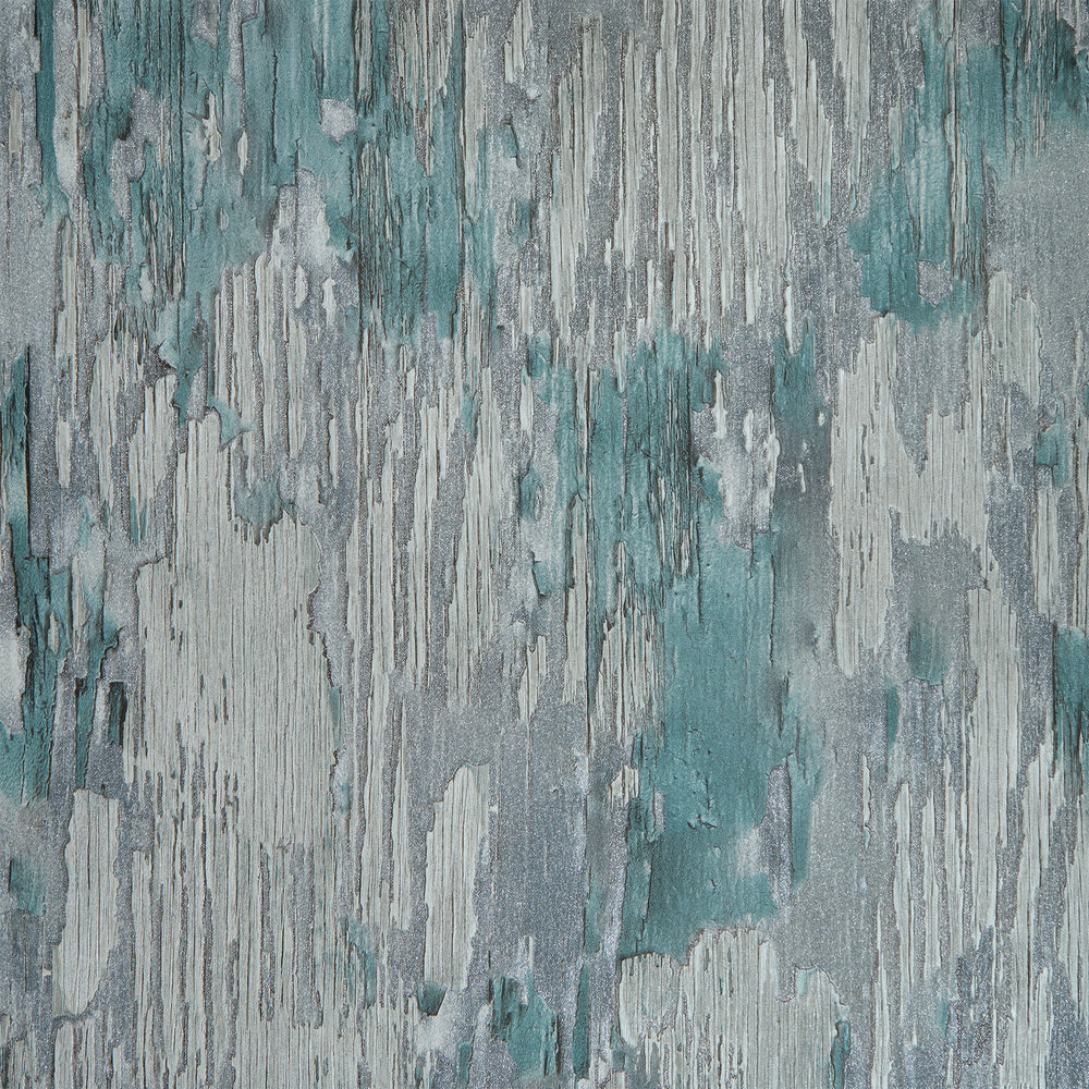 Novara Wallpaper in Teal, Silver and Silver Glitter