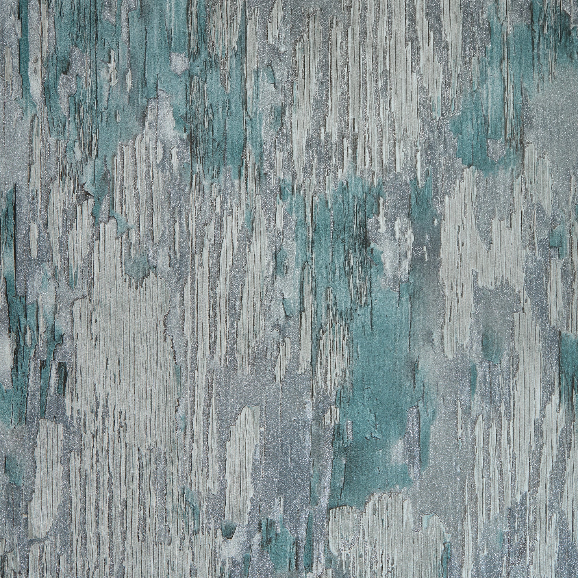 Novara Wallpaper in Teal, Silver and Silver Glitter