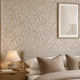 Olive Leaf Wallpaper in Almond Latte