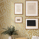 Olive Leaf Wallpaper in Beige with Gold Foil