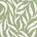 Olive Leaf Wallpaper in Cream on Pistachio