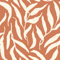 Olive Leaf Wallpaper in Cream on Terracotta
