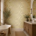 Olive Leaf Wallpaper in Cream with Gold Foil